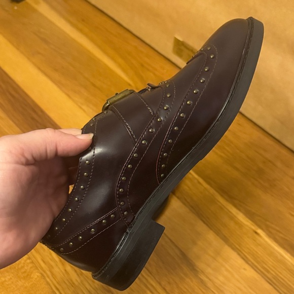 Marc Fisher Dark Burgundy Leather Oxfords Size 8 - Picture 4 of 10